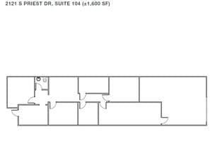 2121 S Priest Dr, Tempe, AZ à louer Plan d’étage– Image 1 sur 1