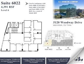 5120 Woodway Dr, Houston, TX à louer Plan d’étage– Image 1 sur 2