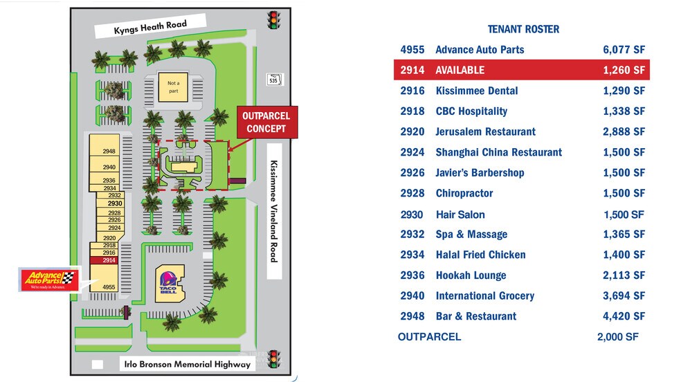 4955 W Irlo Bronson Memorial Hwy, Kissimmee, FL à louer - Plan de site – Image 3 sur 4
