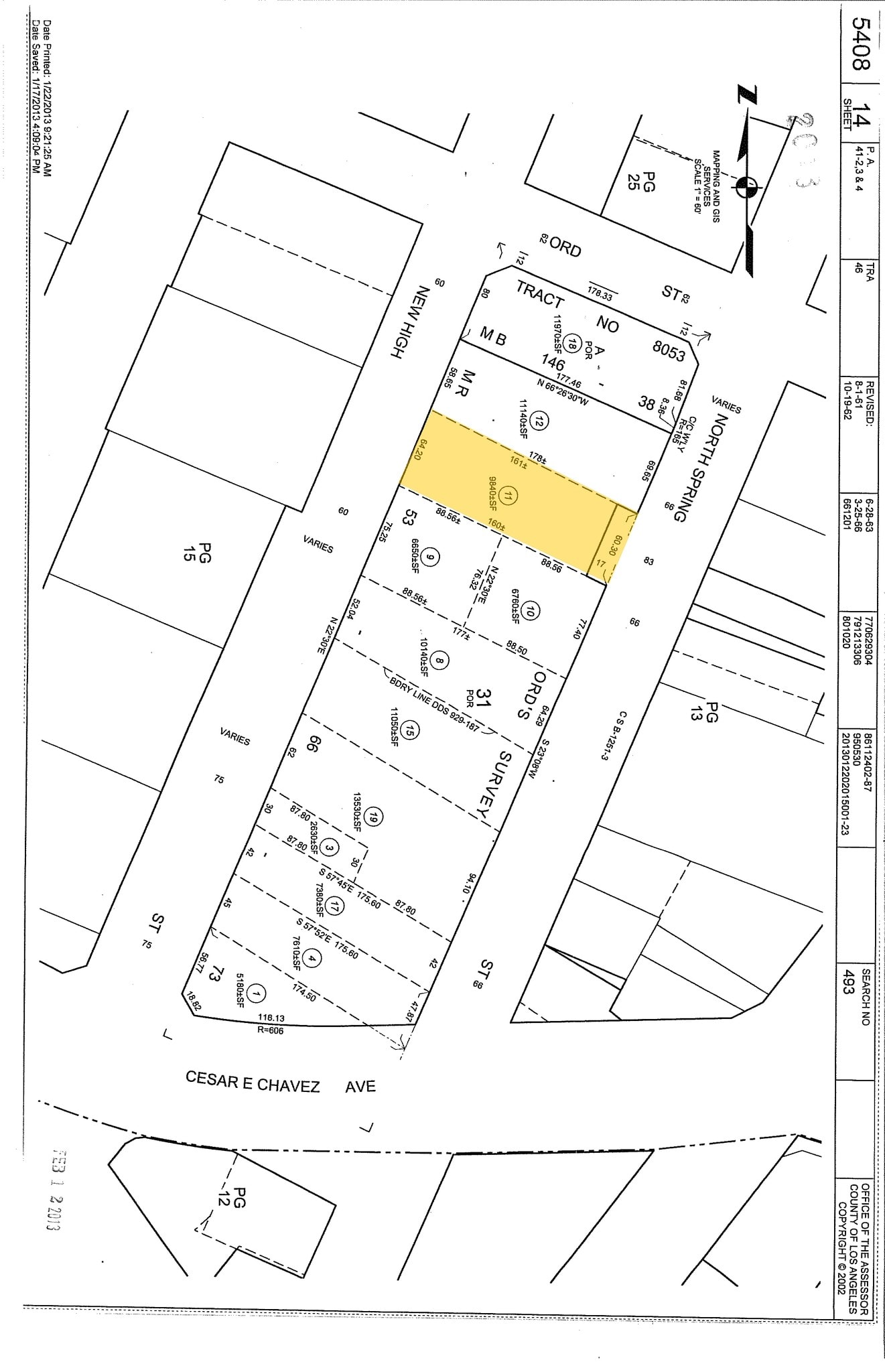 675 N Spring St, Los Angeles, CA à vendre Plan cadastral– Image 1 sur 2