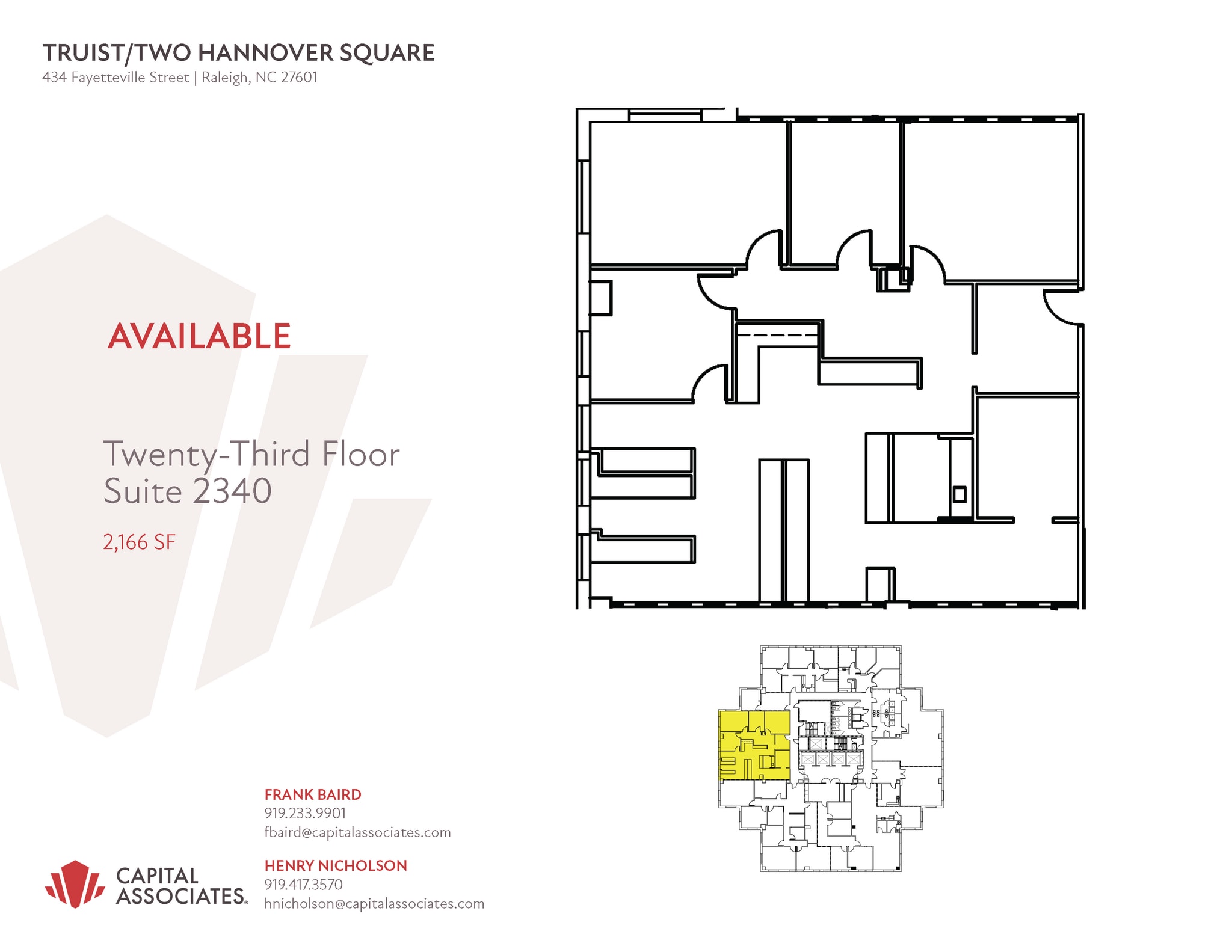 434 Fayetteville St, Raleigh, NC à louer Plan d’étage– Image 1 sur 1
