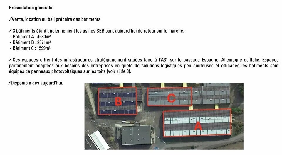 Local d'activités dans Selongey à vendre - Photo de l’immeuble – Image 2 sur 2