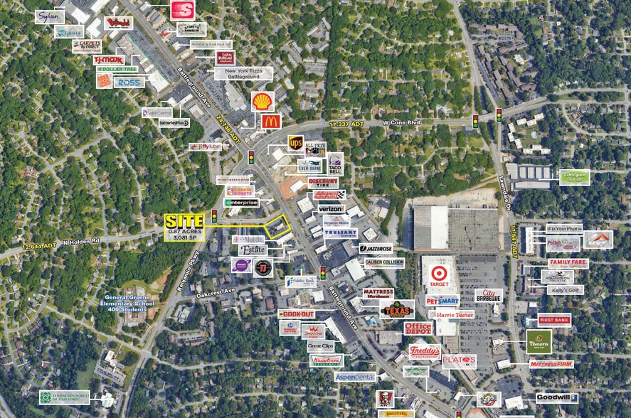 2517 Battleground Ave, Greensboro, NC à louer - Aérien – Image 2 sur 6