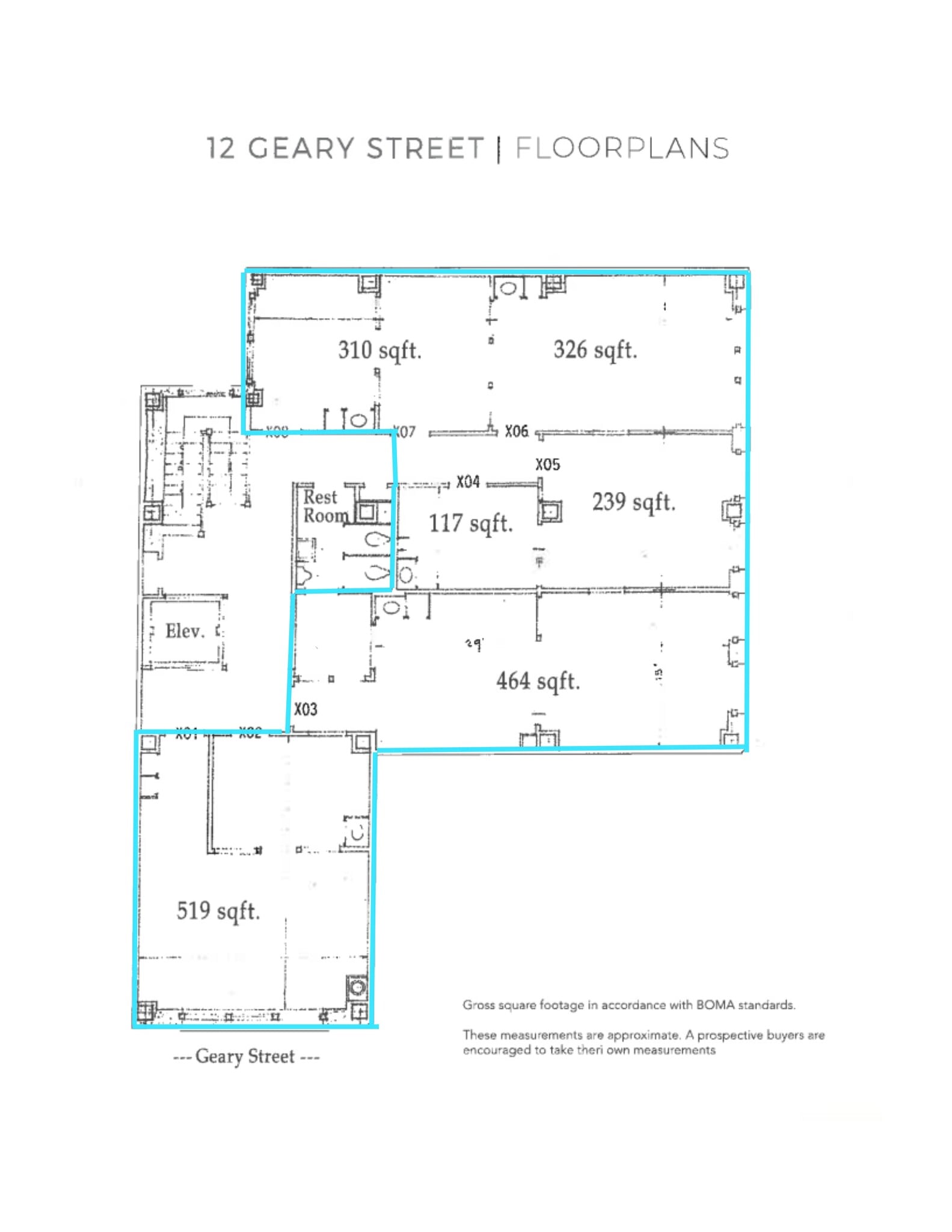 10-12 Geary St, San Francisco, CA à louer Plan de site– Image 1 sur 6
