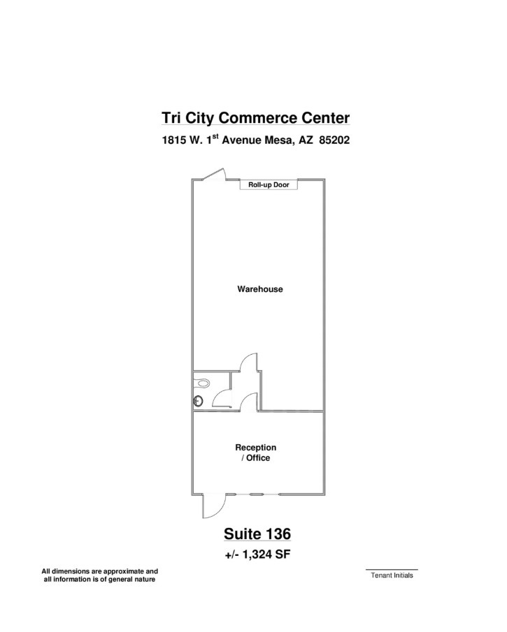 1815 W 1st Ave, Mesa, AZ à louer Plan d’étage– Image 1 sur 1