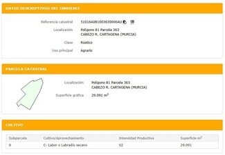 Plus de détails pour Paraje, Parcela 363, Cartagena - Terrain à vendre