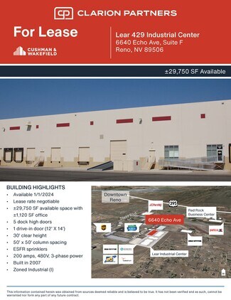 Plus de détails pour 6640 Echo Ave, Reno, NV - Industriel/Logistique à louer