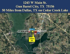 1243 W Main St, Gun Barrel City, TX - Vue aérienne vue de carte