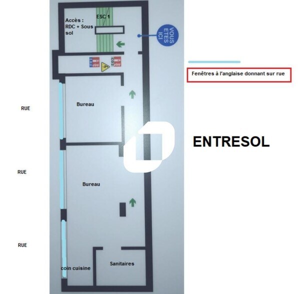 Bureau dans Paris à vendre - Plan d’étage – Image 2 sur 3