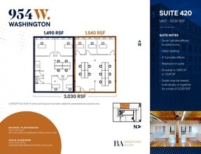 954 W Washington Blvd, Chicago, IL à louer Plan d’étage– Image 2 sur 12