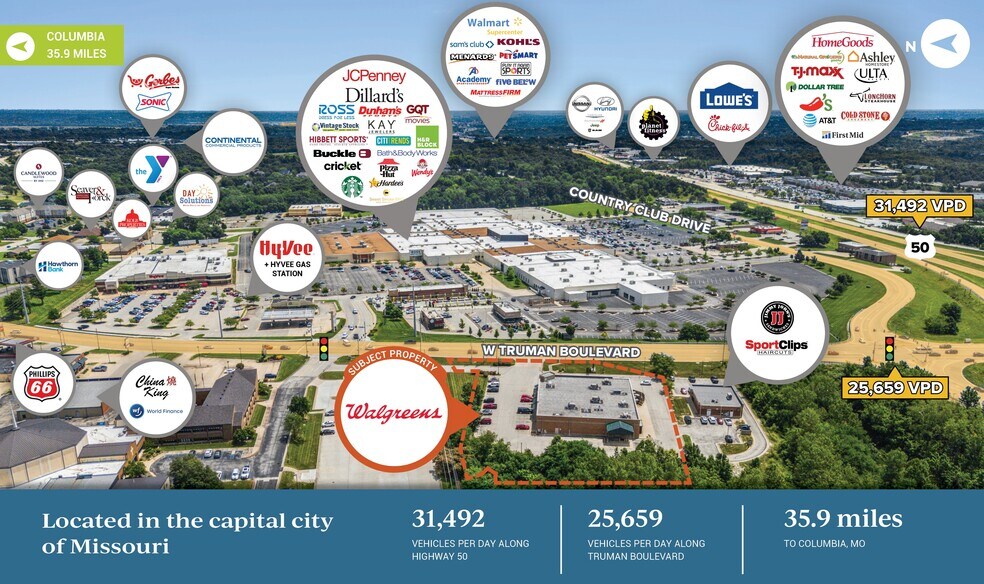 3740 W Truman Blvd, Jefferson City, MO à vendre - Aérien – Image 2 sur 4