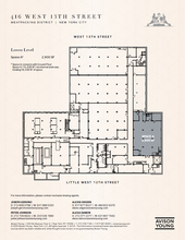 416 W 13th St, New York, NY à louer Plan d’étage– Image 2 sur 9