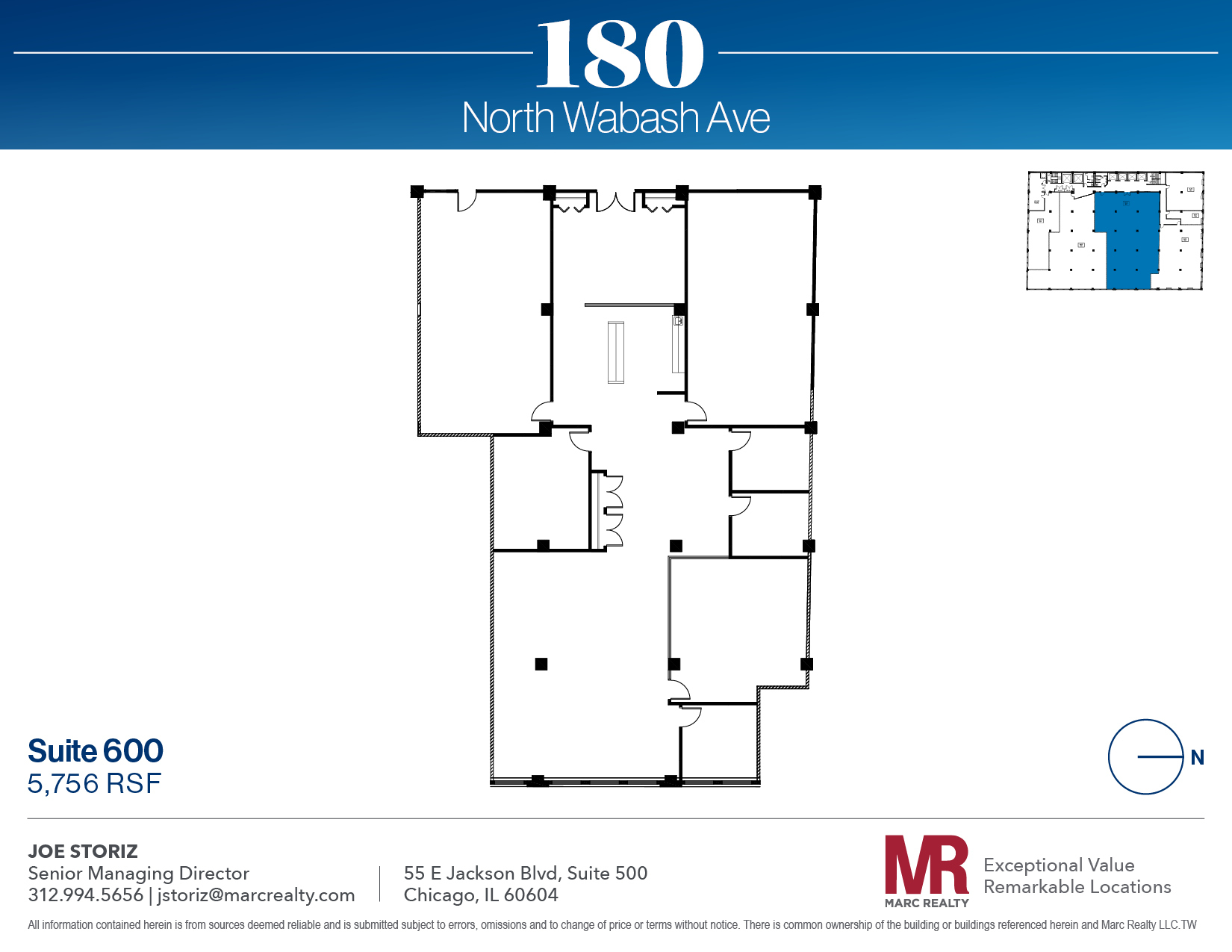 180 N Wabash Ave, Chicago, IL à louer Plan d’étage– Image 1 sur 1