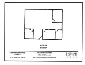 1101 California Ave, Corona, CA à louer Plan d’étage– Image 1 sur 1