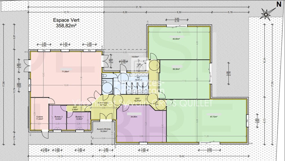 Bureau dans Toulouse à vendre - Plan d’étage – Image 2 sur 3