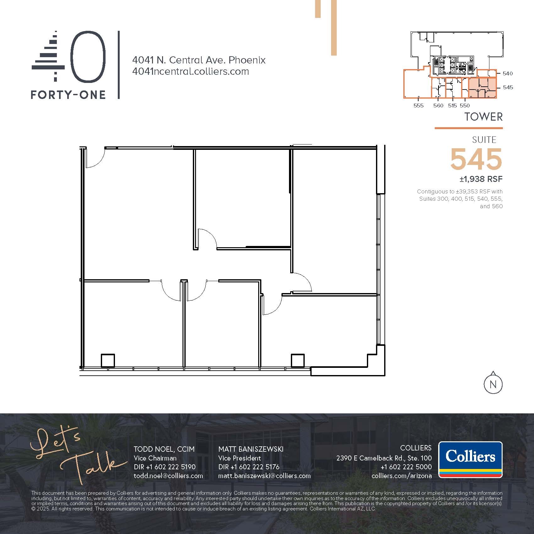 4041 N Central Ave, Phoenix, AZ à louer Plan d’étage– Image 1 sur 1