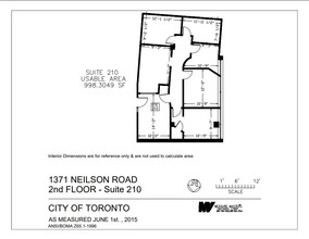 1371 Neilson Rd, Toronto, ON à louer Plan d’étage– Image 1 sur 1