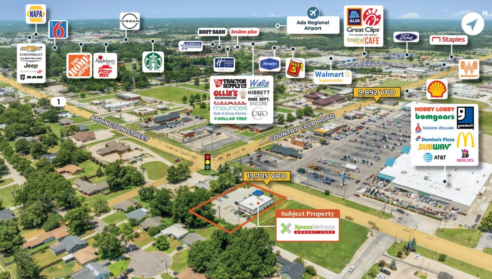 1817 E Arlington St, Ada, OK à vendre - Aérien – Image 3 sur 4