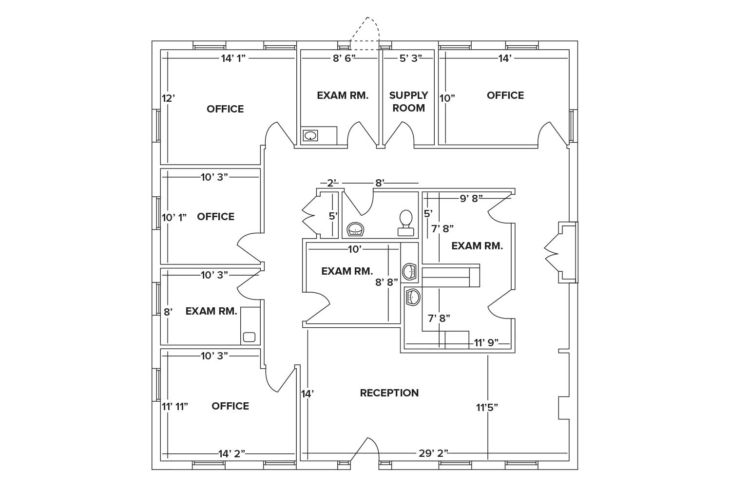 211 Commons Way, Princeton, NJ à louer Plan d’étage– Image 1 sur 2