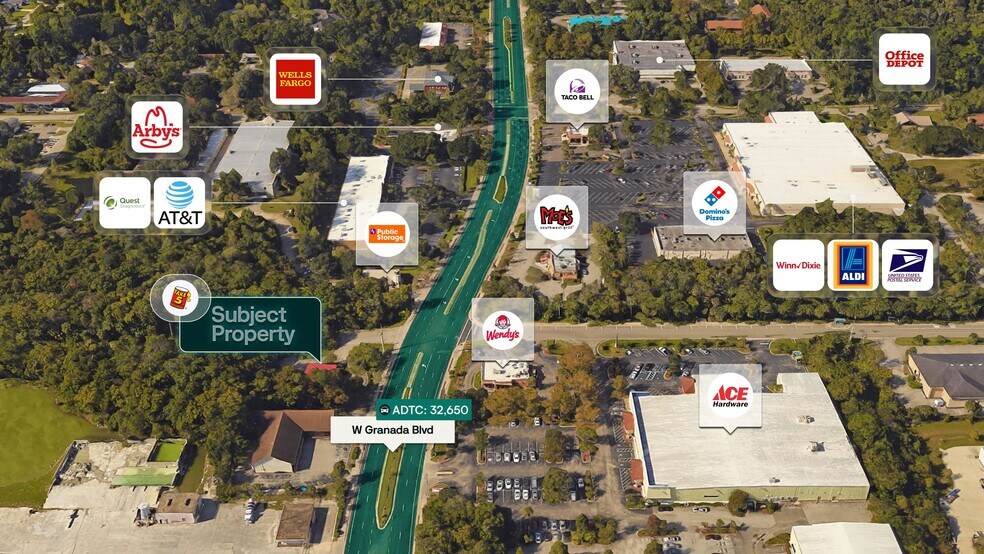 340 W Granada Blvd, Ormond Beach, FL à vendre - Aérien – Image 2 sur 3