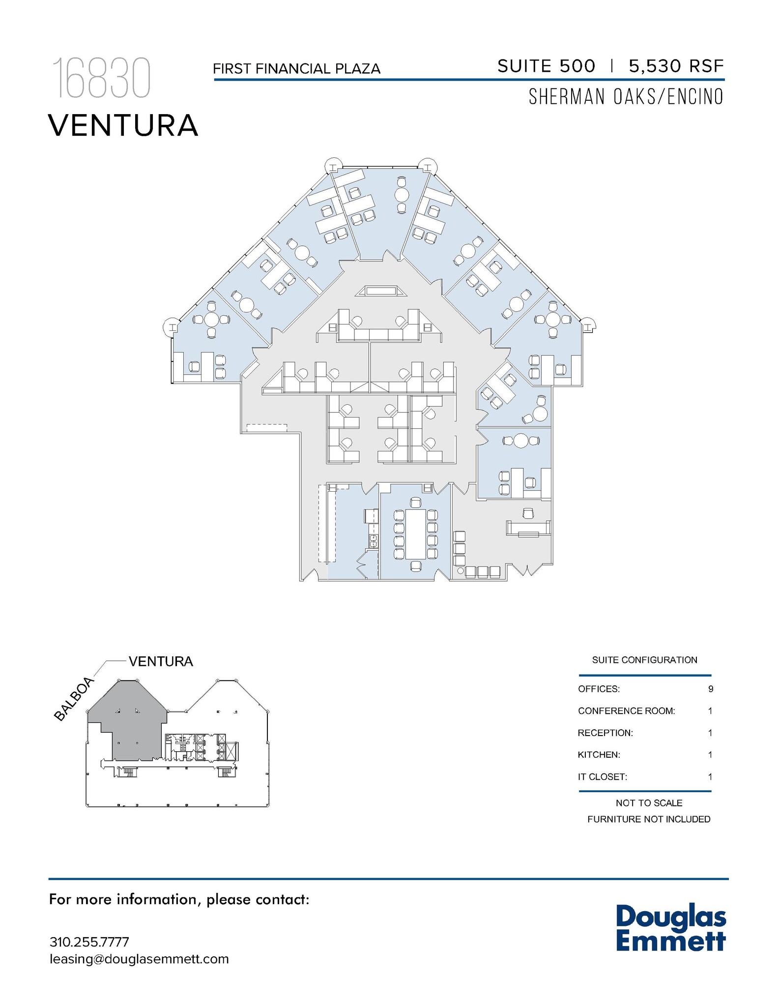 16830 Ventura Blvd, Encino, CA à louer Plan d’étage– Image 1 sur 1