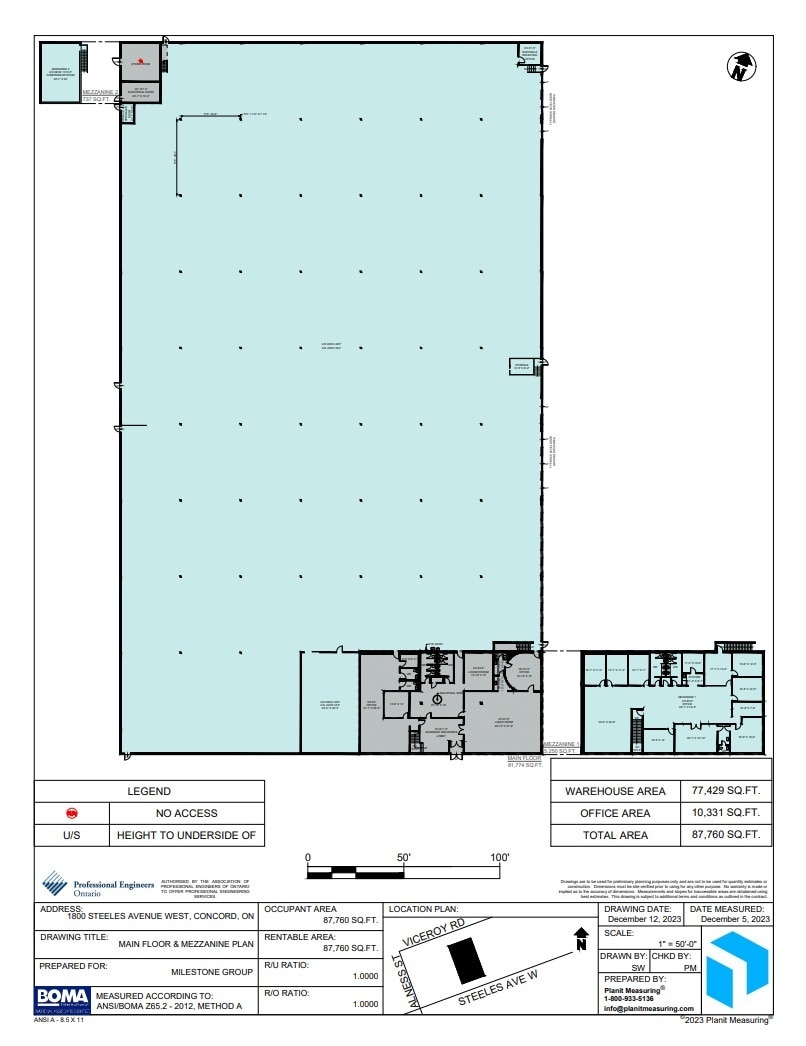 1800 Steeles Ave W, Vaughan, ON à louer Plan d’étage– Image 1 sur 2