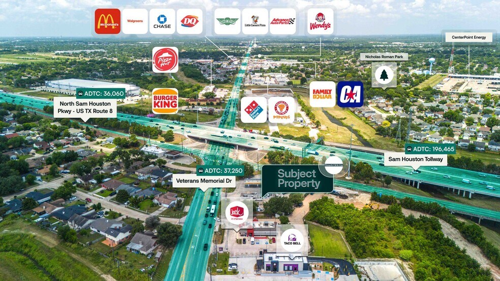 10750 Veterans Memorial Dr, Houston, TX à vendre - Aérien – Image 2 sur 2