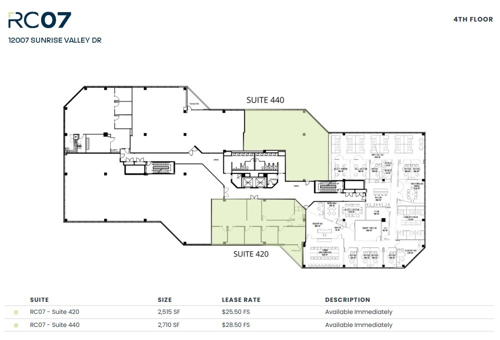 12001 Sunrise Valley Dr, Reston, VA à louer Plan d’étage– Image 1 sur 1