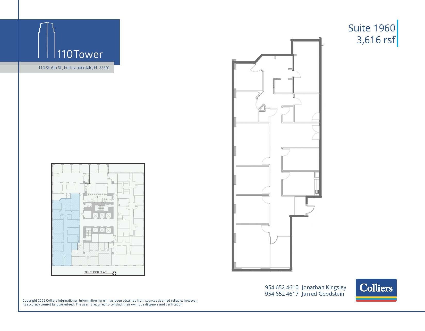 110 SE 6th St, Fort Lauderdale, FL à louer Plan d’étage– Image 1 sur 2