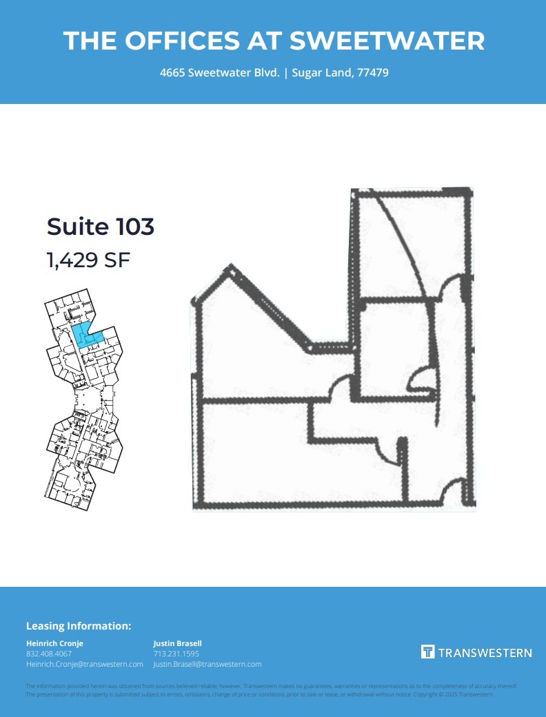 4675 Sweetwater Blvd, Sugar Land, TX à louer Plan d’étage– Image 1 sur 1