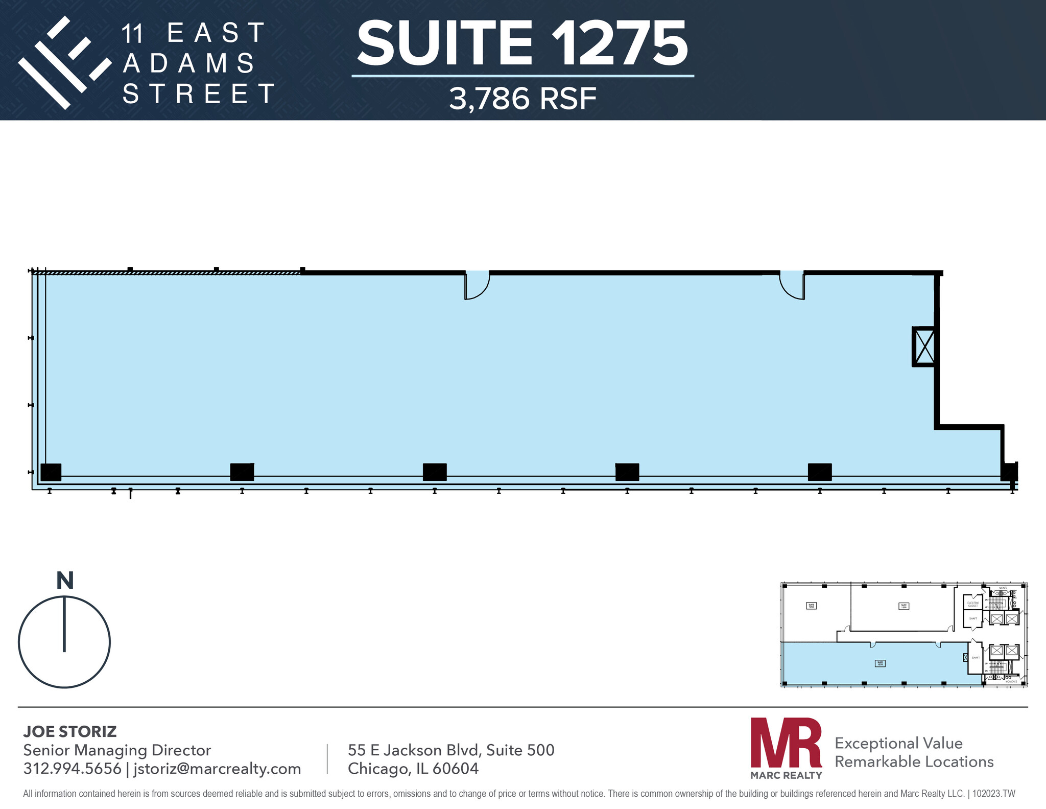 11 E Adams St, Chicago, IL à louer Plan d’étage– Image 1 sur 4