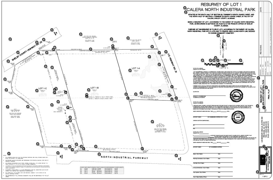 70 Industrial Pkwy Pky, Calera, AL à vendre - Plan cadastral – Image 2 sur 2
