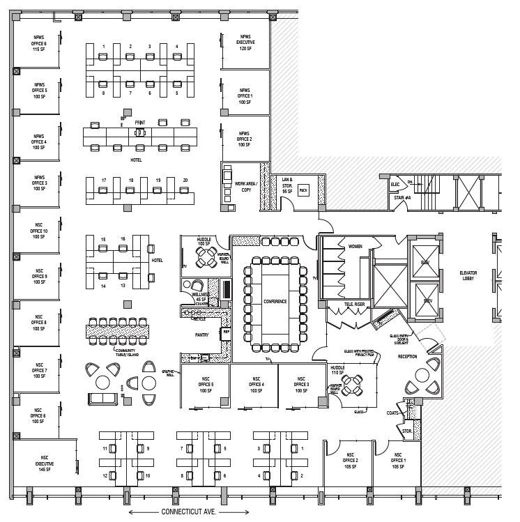 1250 Connecticut Ave NW, Washington, DC à louer Plan d’étage– Image 1 sur 7