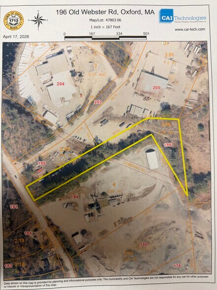 196 Old Webster Rd, Oxford, MA à vendre - Plan cadastral – Image 2 sur 7