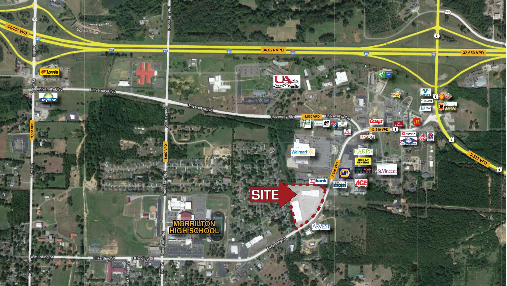 1515 E Harding St, Morrilton, AR à louer Aérien– Image 1 sur 4