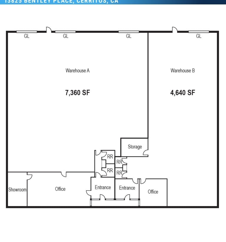 13825 Bentley Pl, Cerritos, CA à louer Plan d’étage– Image 1 sur 1