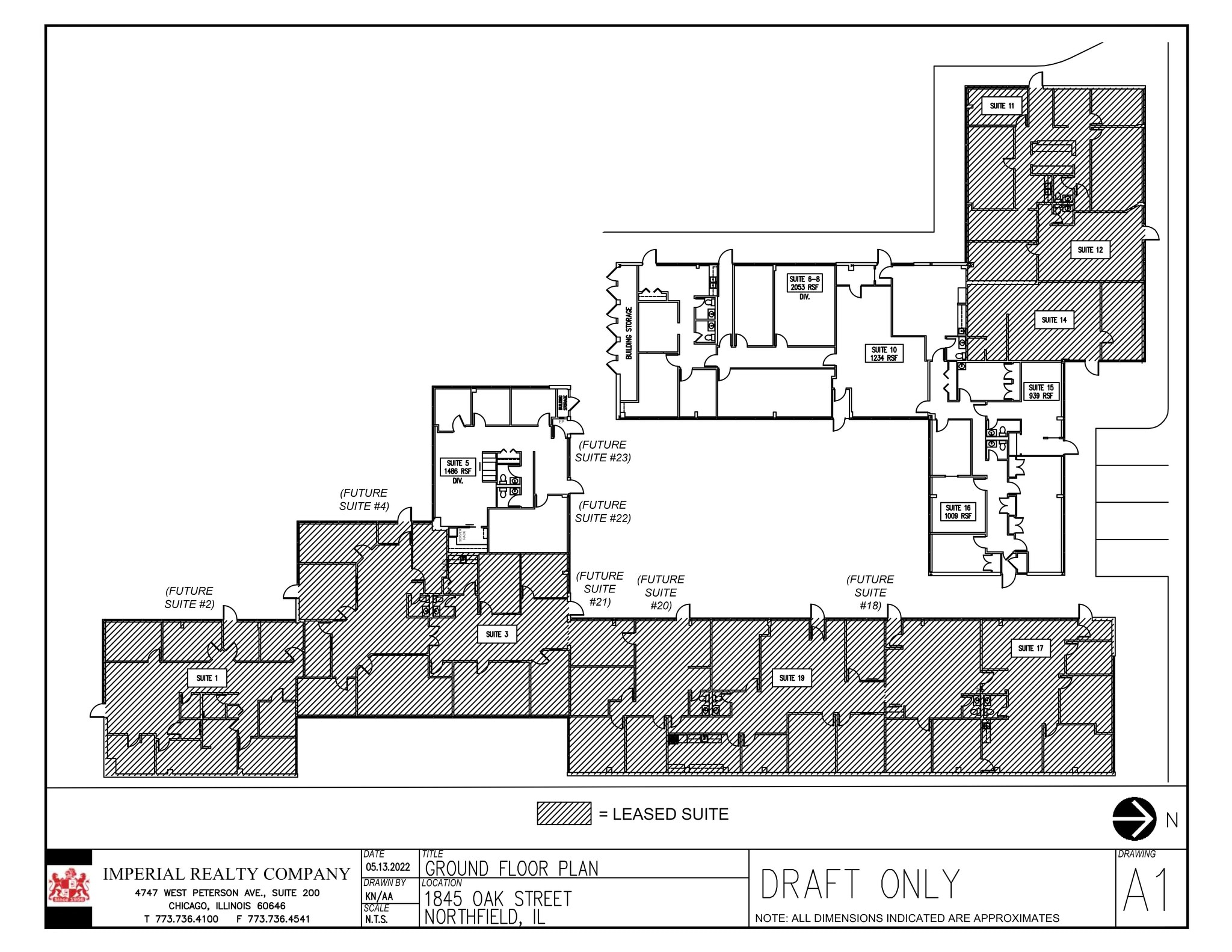 1845 Oak St, Northfield, IL à louer Plan de site– Image 1 sur 2