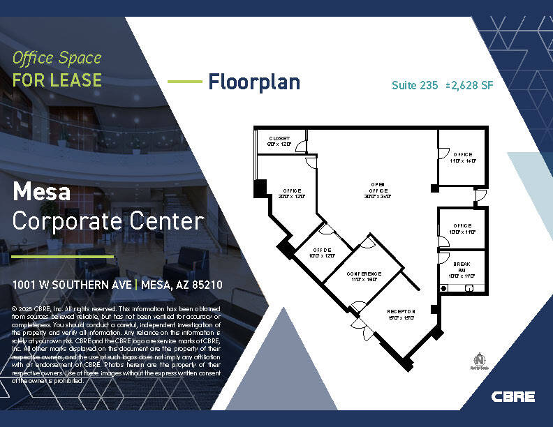 1001 W Southern Ave, Mesa, AZ à louer Plan d’étage– Image 1 sur 7