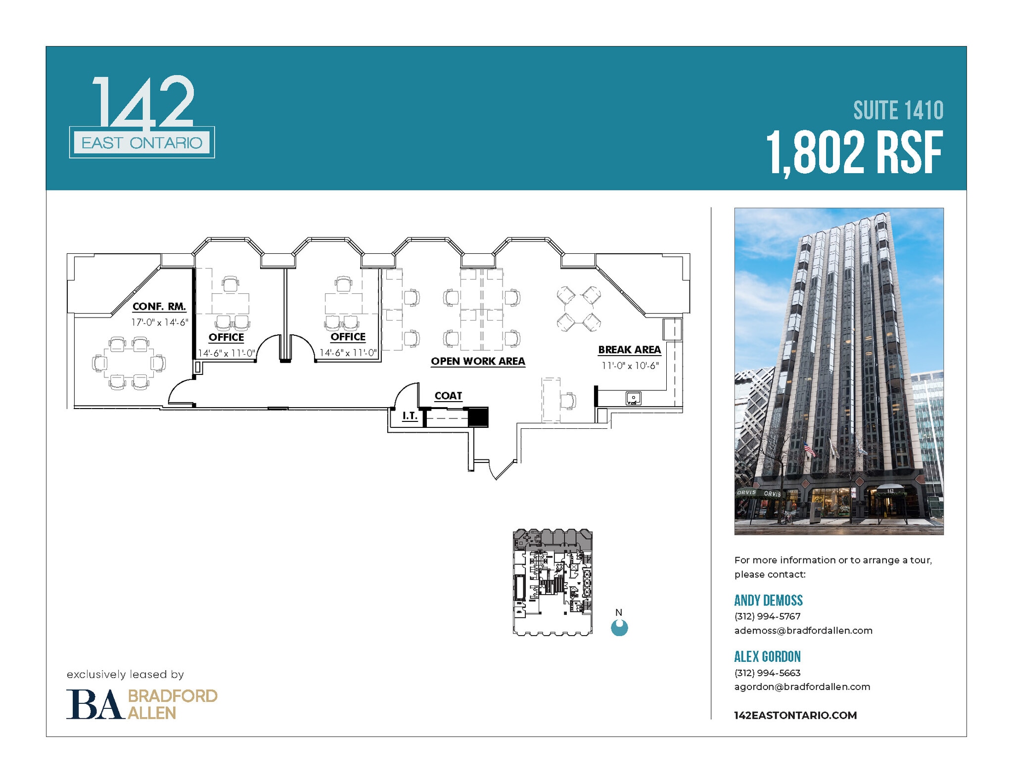 142 E Ontario St, Chicago, IL à louer Plan d’étage– Image 1 sur 1