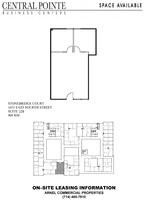 1651 E 4th St, Santa Ana, CA à louer Plan d’étage– Image 1 sur 1