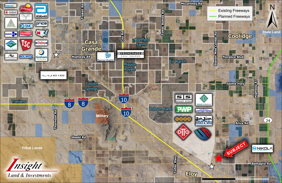 NEC 11 Mile Corner and Battaglia Road, Eloy, AZ à vendre - Aérien – Image 3 sur 3