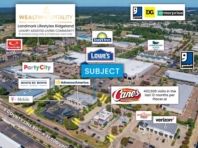 920 E County Line Rd, Ridgeland, MS à louer - Photo de l’immeuble – Image 2 sur 6