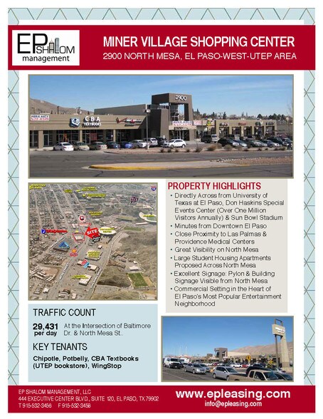 2900 N Mesa St, El Paso, TX à louer - Aérien – Image 2 sur 9