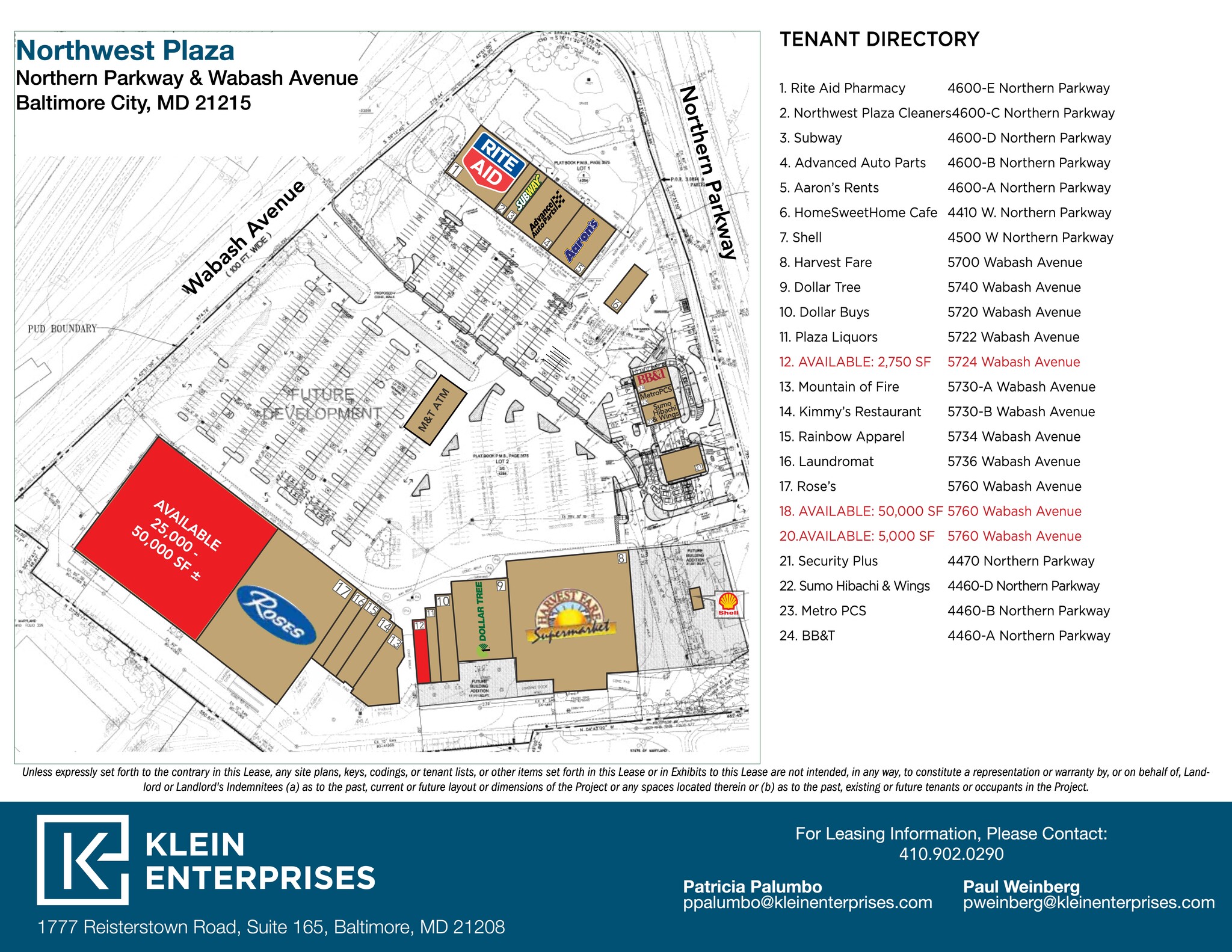 4600-4660 W Northern Pky, Baltimore, MD à louer Plan de site– Image 1 sur 4