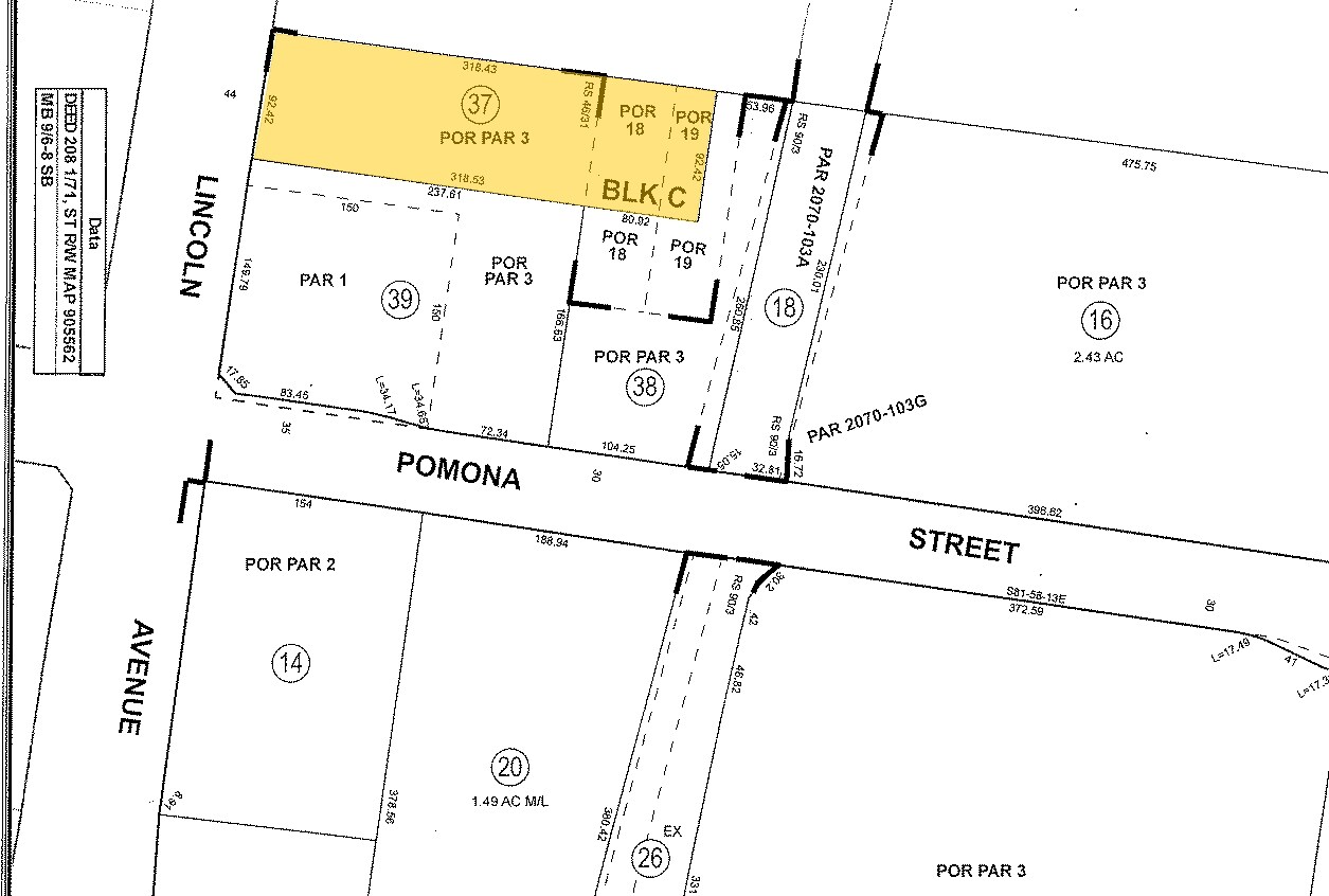 111 N Lincoln Ave, Corona, CA à vendre Plan cadastral– Image 1 sur 2