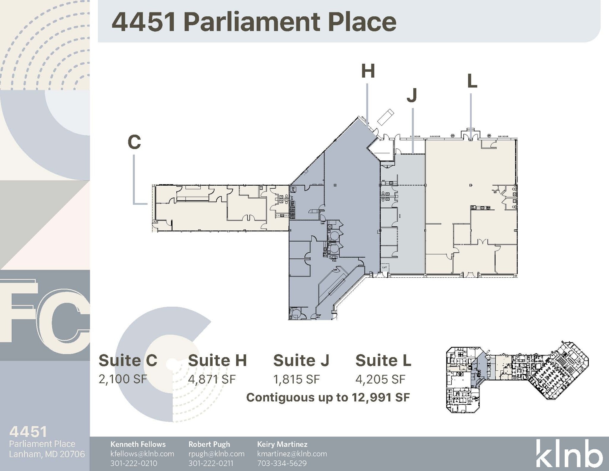 4451 Parliament Pl, Lanham, MD à louer Plan d’étage– Image 1 sur 1
