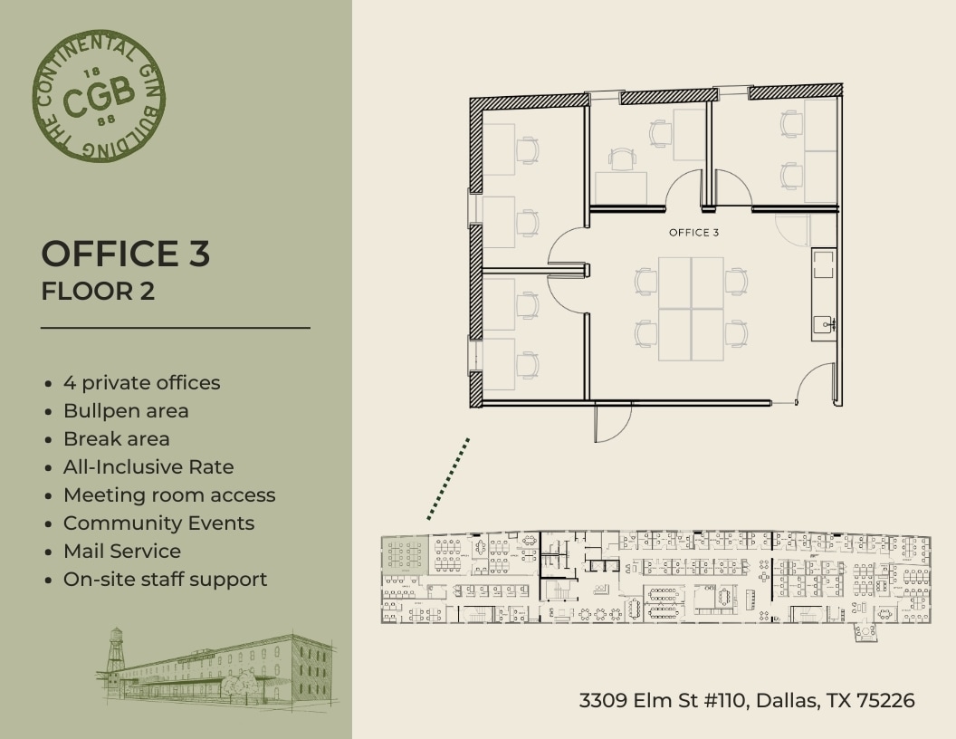 3309 Elm St, Dallas, TX à louer Plan d’étage– Image 1 sur 7