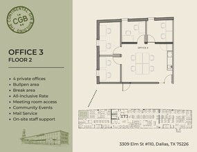 3309 Elm St, Dallas, TX à louer Plan d’étage– Image 1 sur 7