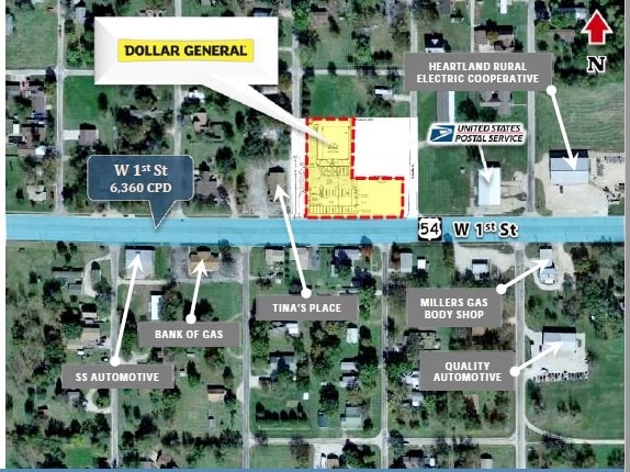 222 W 1st St, Gas, KS à vendre - Aérien – Image 2 sur 6
