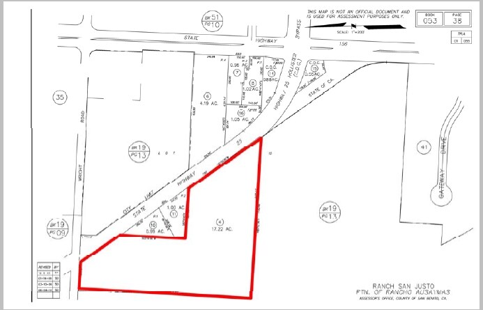 SWC 25 & Wright Rd Hwy, Hollister, CA à vendre - Plan cadastral – Image 2 sur 3